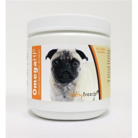 Healthy Breeds 840235113034 Pug Omega HP Fatty Acid Skin & Coat Support Soft Chews; 60 Count 840235113034